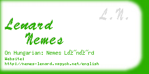 lenard nemes business card